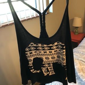 Cropped elephant tank top